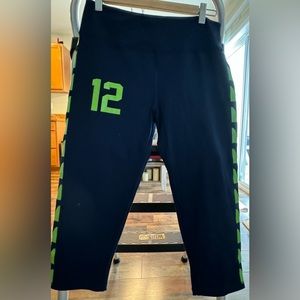 Large Seattle Seahawks Blue Cropped Leggings